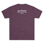 I'm a Bluffer Not a Fighter T-Shirt in Tri-Blend Vintage Purple – Back Flat Lay | All Bluff Poker