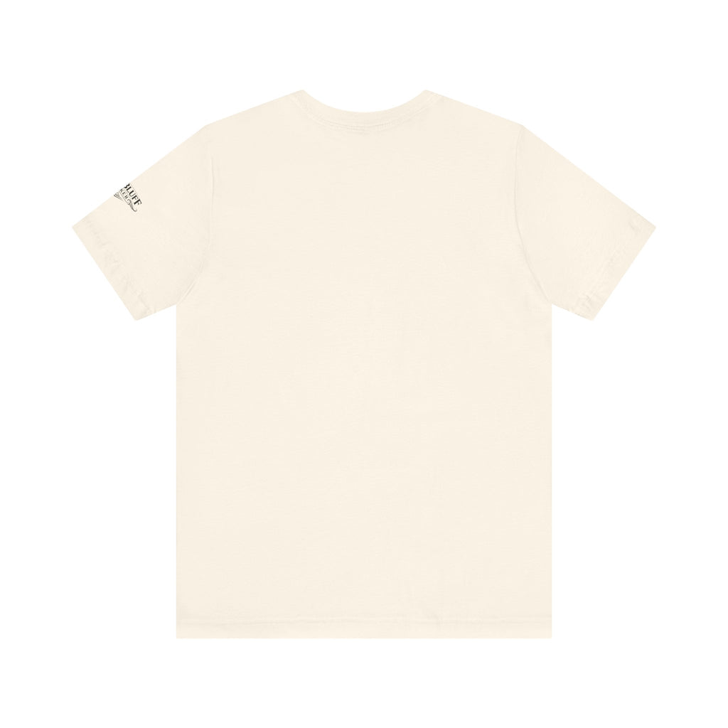I'm a Bluffer Not a Fighter T-Shirt in Natural – Back Flat Lay | All Bluff Poker