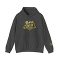 House of Bluff Pullover Hoodie in Dark Heather – Front Flat Lay | All Bluff Poker