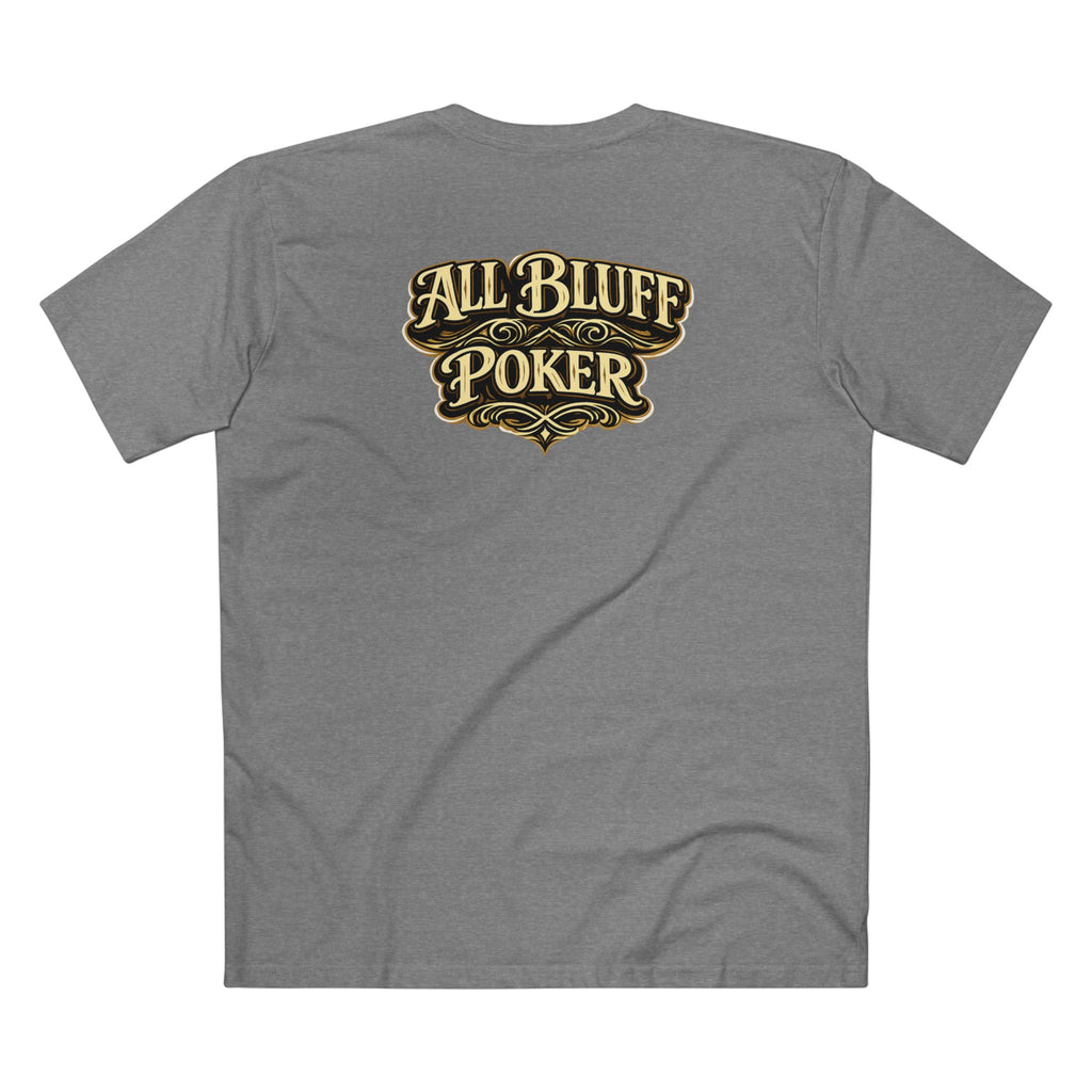 7-2 Style T-Shirt in Athletic Heather – Back Flat Lay | All Bluff Poker
