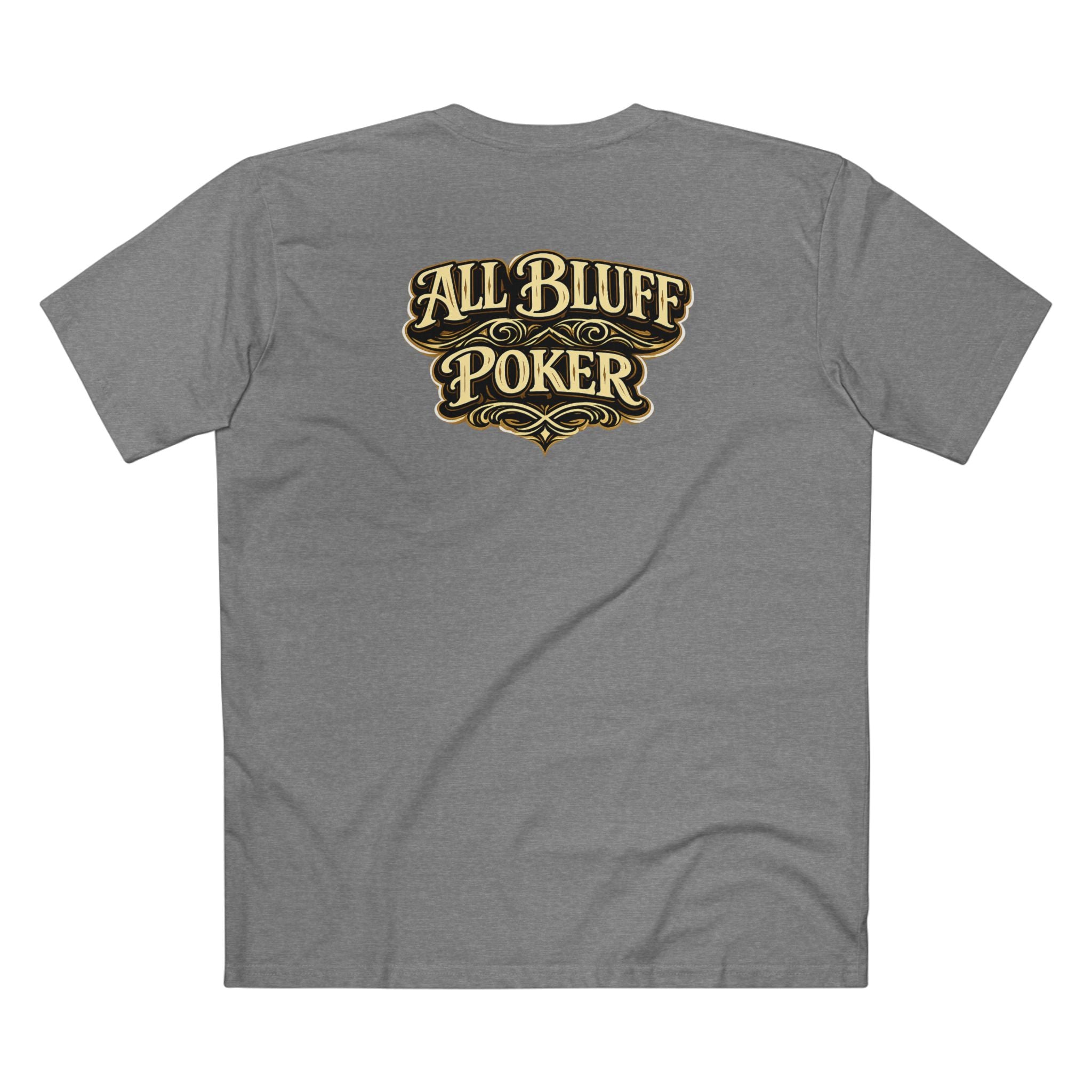7-2 Style T-Shirt in Athletic Heather – Back Flat Lay | All Bluff Poker