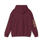 I'm a Bluffer Not a Fighter Pullover Hoodie in Maroon – Back Flat Lay | All Bluff Poker