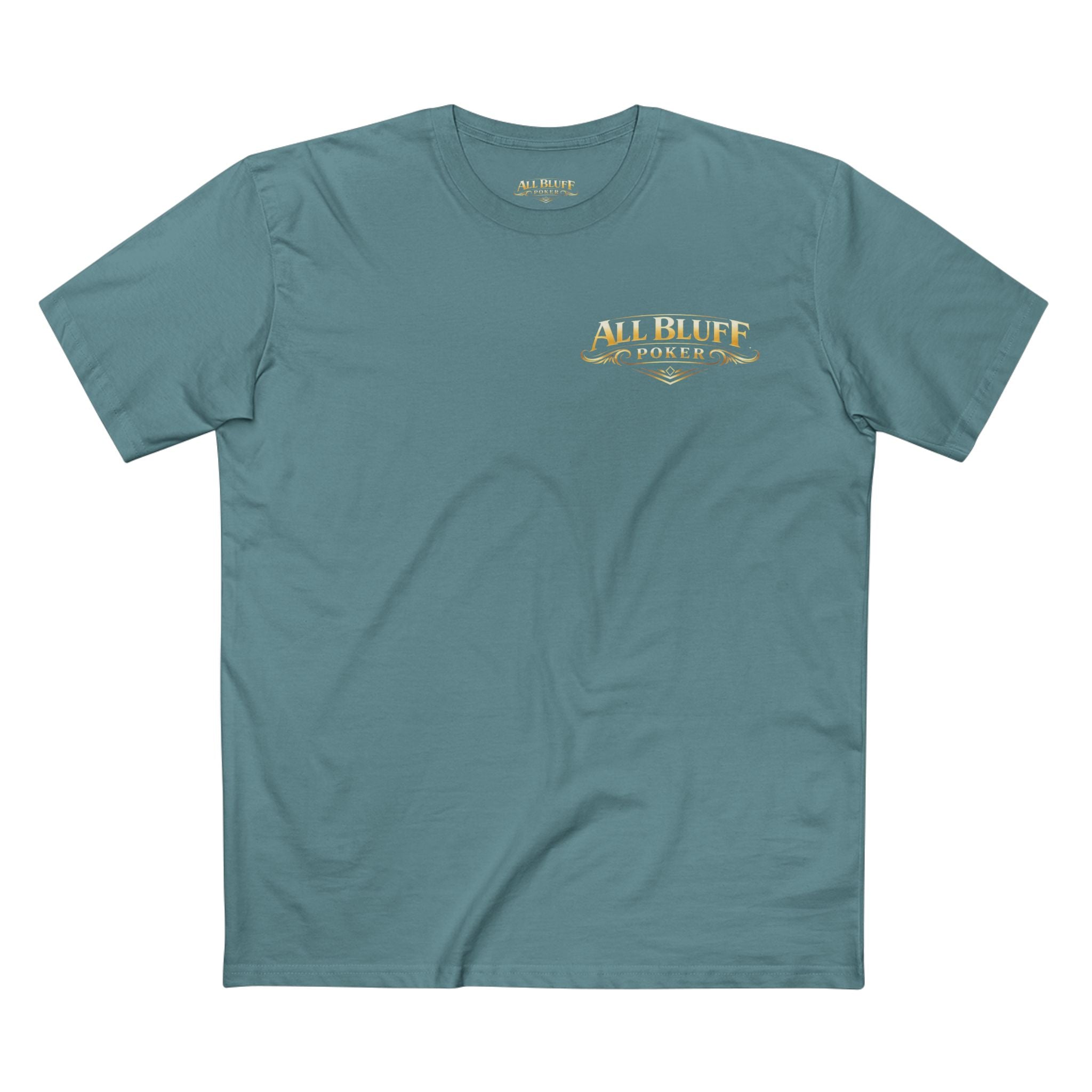 7-2 Style T-Shirt in Slate Blue – Front Flat Lay | All Bluff Poker