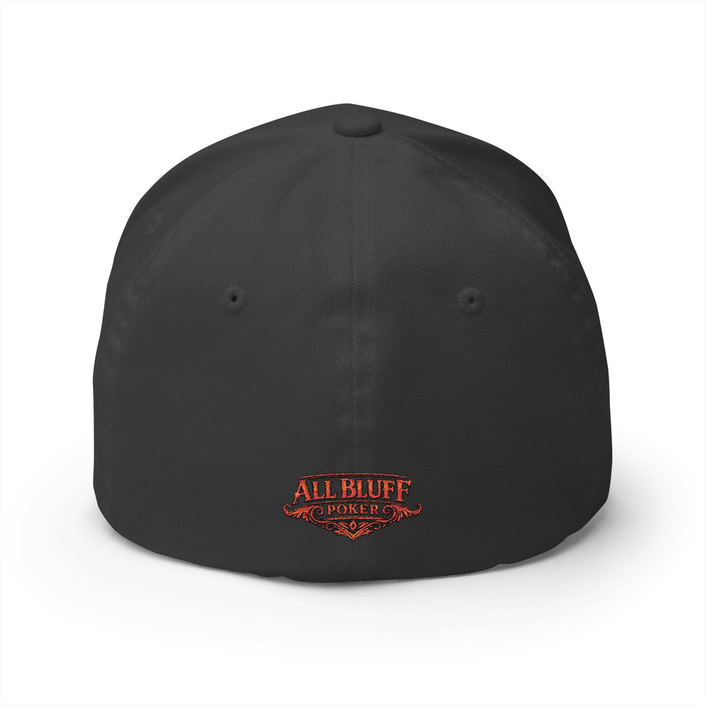 Professional Bluffer Fitted Cap in Dark Grey – Back View | All Bluff Poker