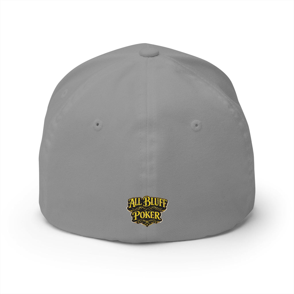 All Courage Fitted Cap in Grey – Back View | All Bluff Poker