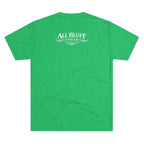 I'm a Bluffer Not a Fighter T-Shirt in Tri-Blend Envy – Back Flat Lay | All Bluff Poker