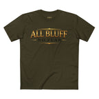 All Bluff No Fear T-Shirt in Army – Front Flat Lay | All Bluff Poker