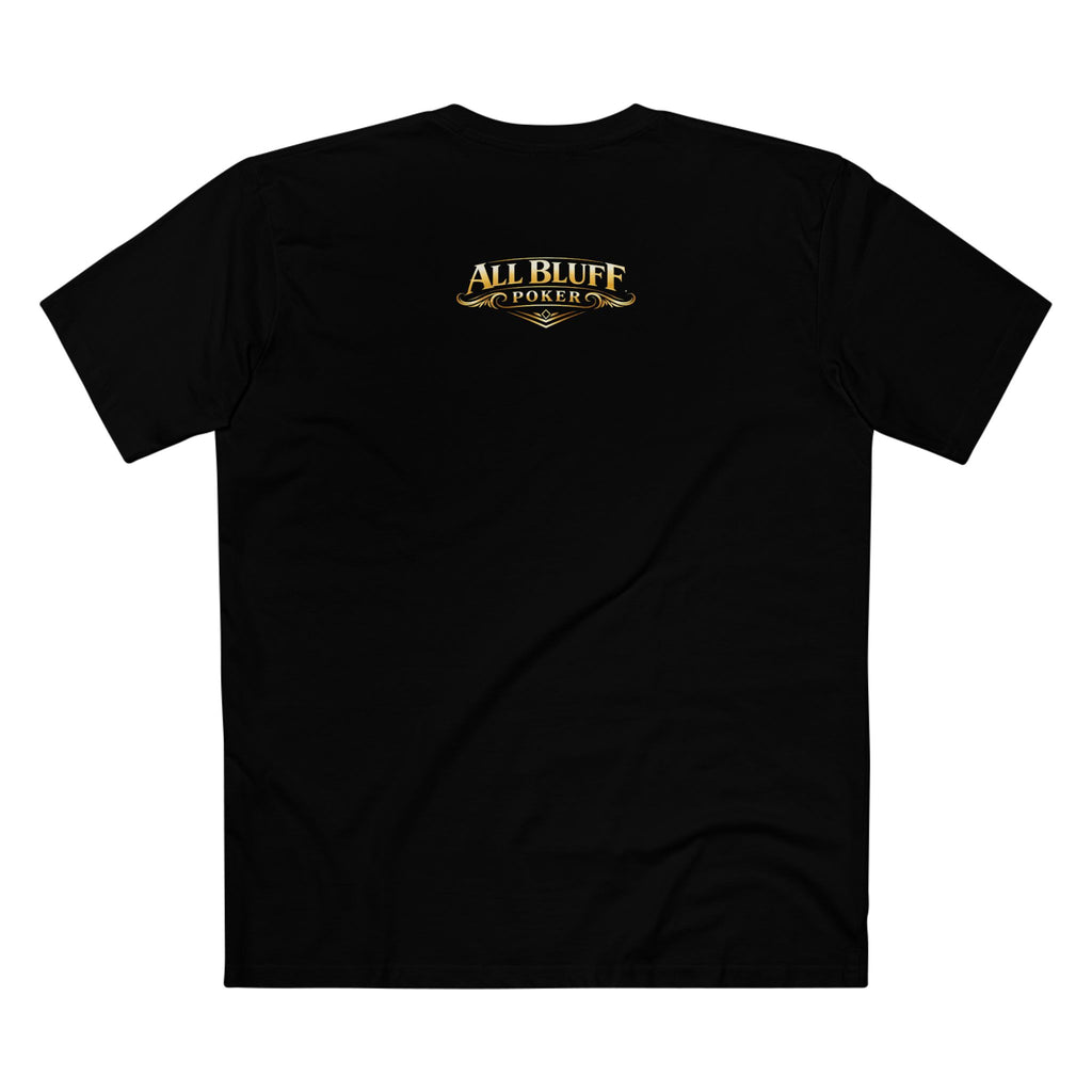 No Balls No Bluff T-Shirt in Black – Back Flat Lay | All Bluff Poker