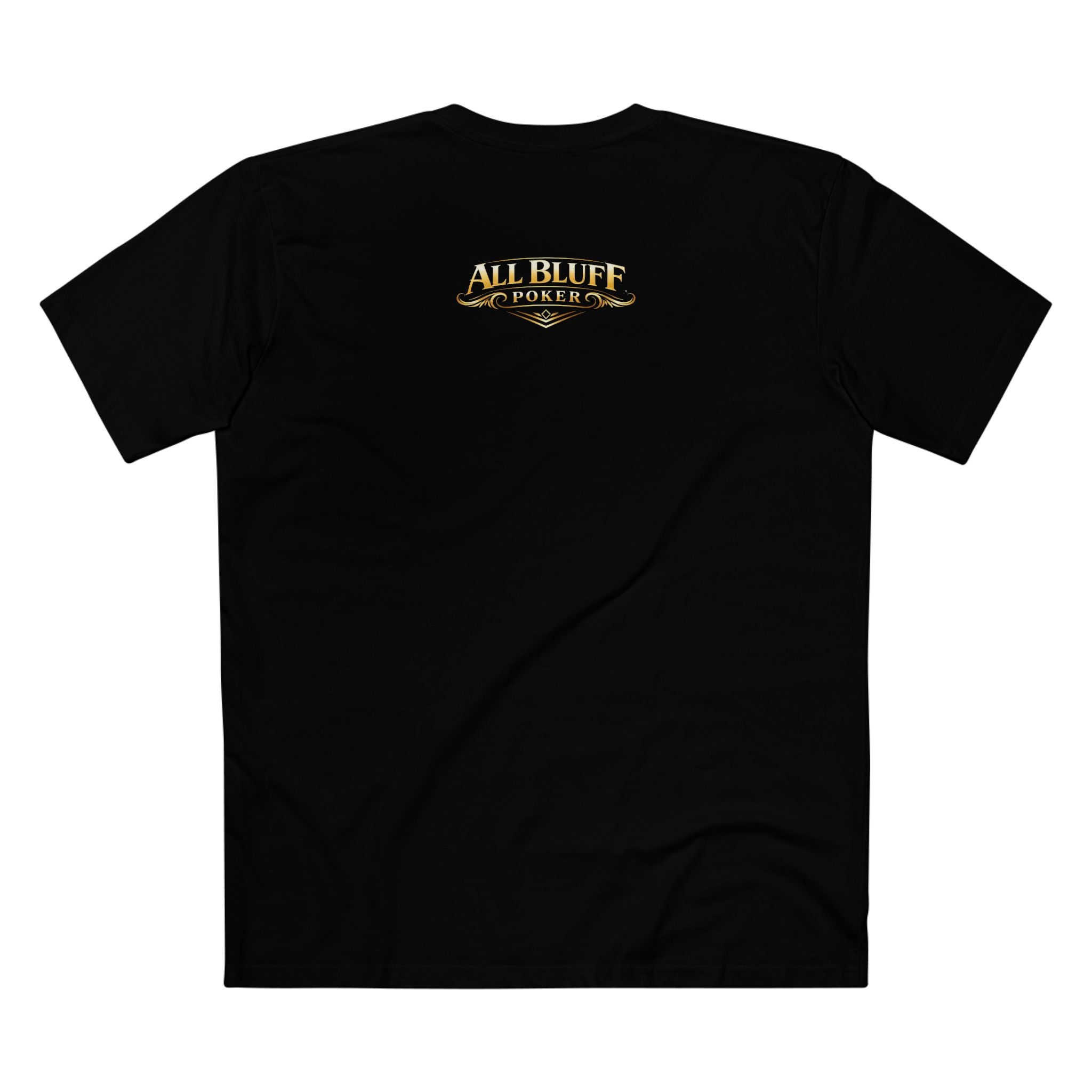 No Balls No Bluff T-Shirt in Black – Back Flat Lay | All Bluff Poker