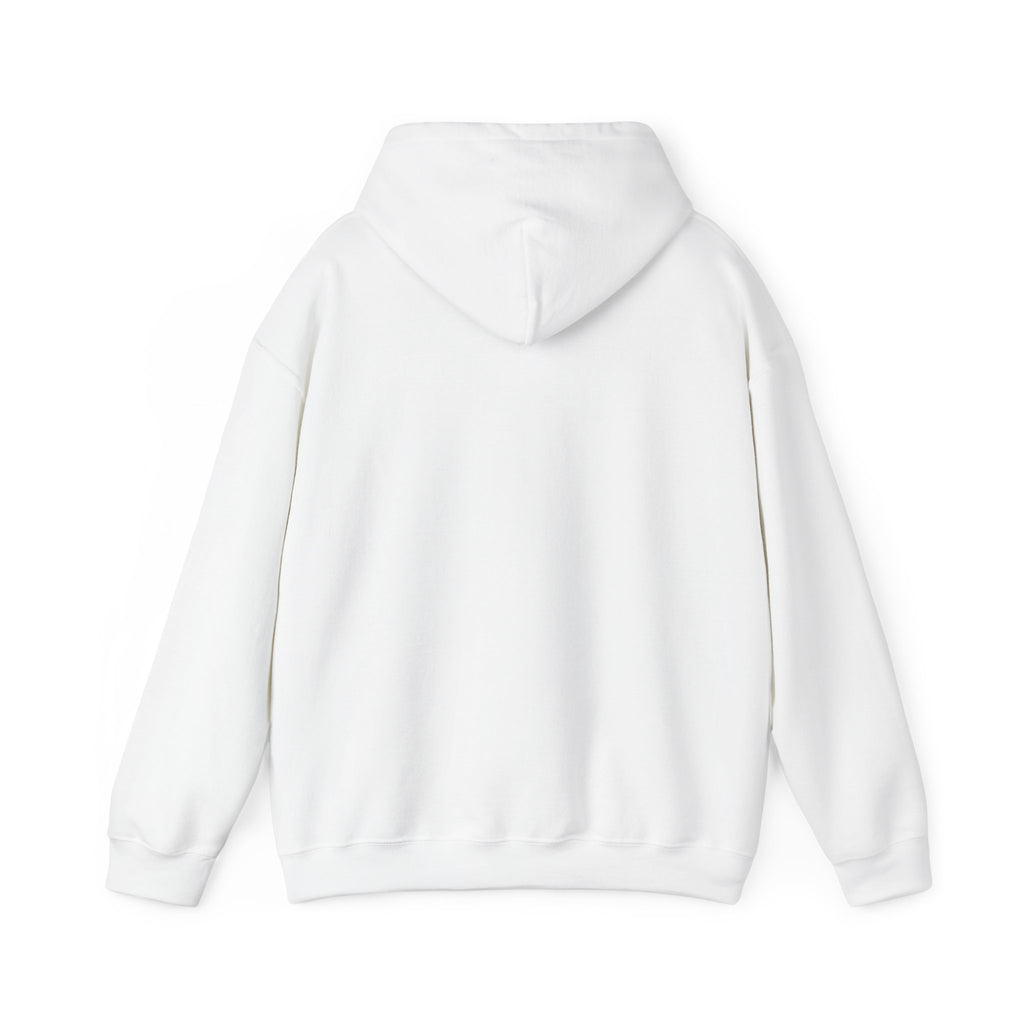 All Bluff Poker Pullover Hoodie in White – Back Flat Lay | All Bluff Poker