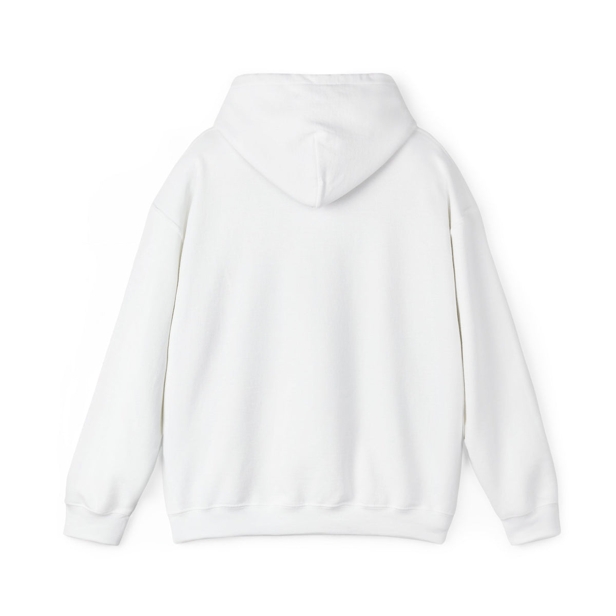 All Bluff Poker Pullover Hoodie in White – Back Flat Lay | All Bluff Poker