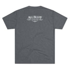 I'm a Bluffer Not a Fighter T-Shirt in Tri-Blend Premium Heather – Back Flat Lay | All Bluff Poker