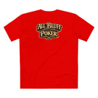 7-2 Style T-Shirt in Red – Back Flat Lay | All Bluff Poker