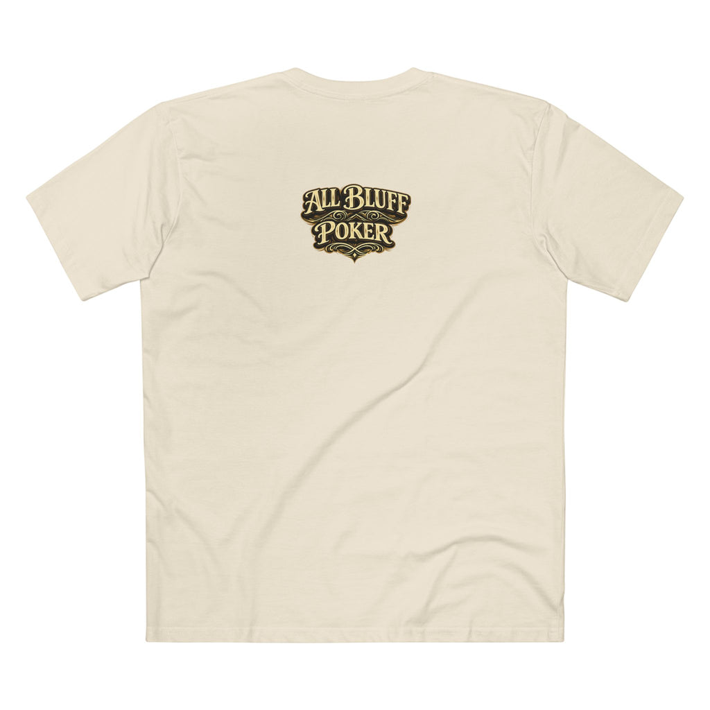 House of Bluff T-Shirt in Natural – Back Flat Lay | All Bluff Poker