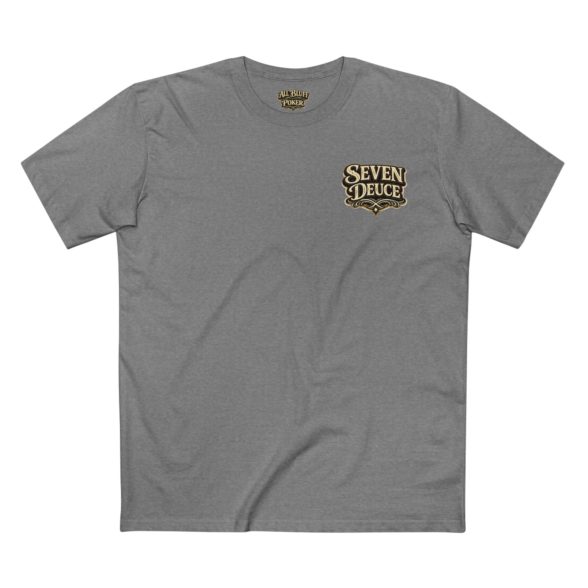 7-2 Style T-Shirt in Athletic Heather – Front Flat Lay | All Bluff Poker