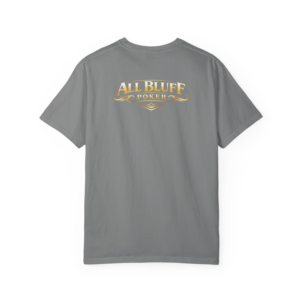 7-2 Style T-Shirt in Grey – Back Flat Lay | All Bluff Poker