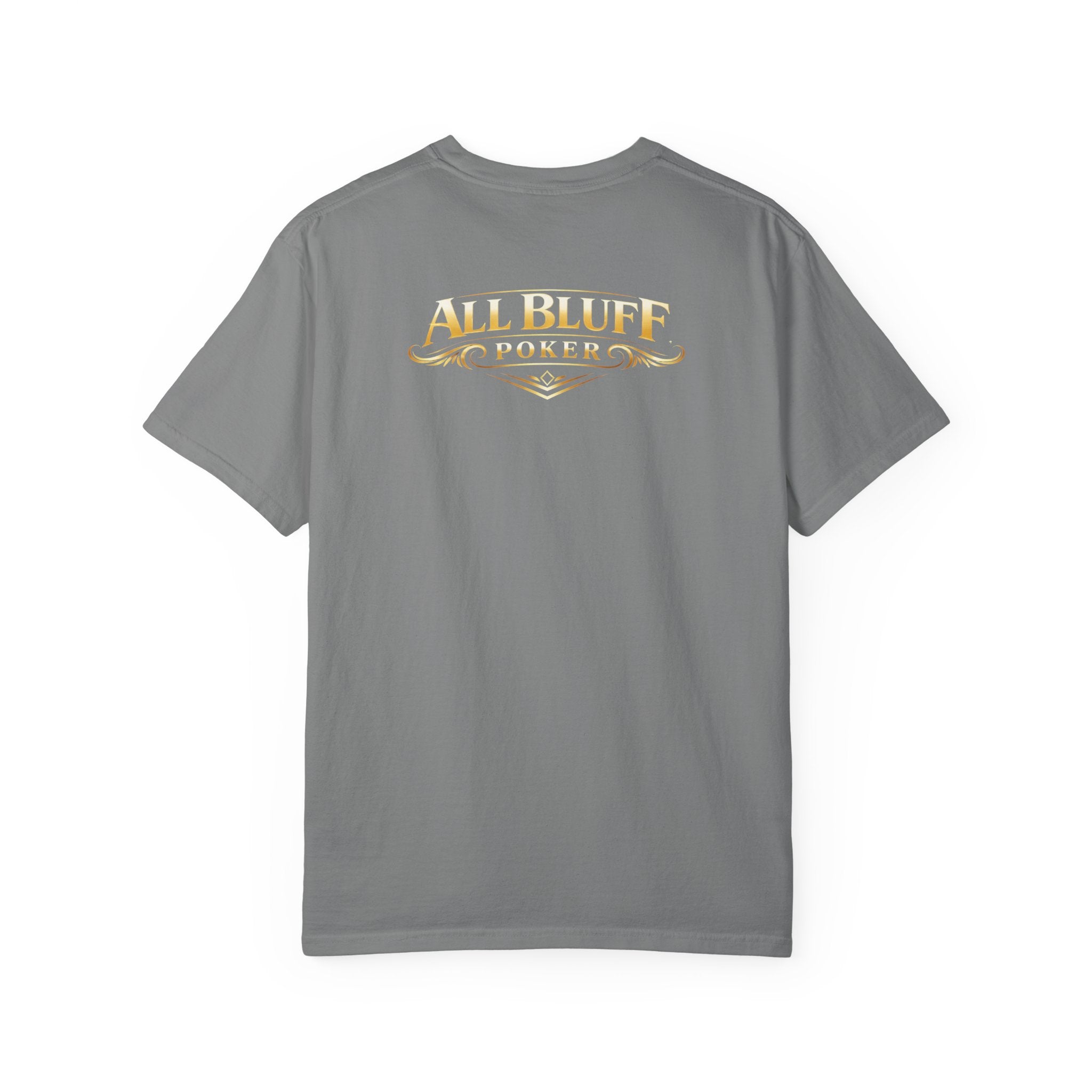 7-2 Style T-Shirt in Grey – Back Flat Lay | All Bluff Poker
