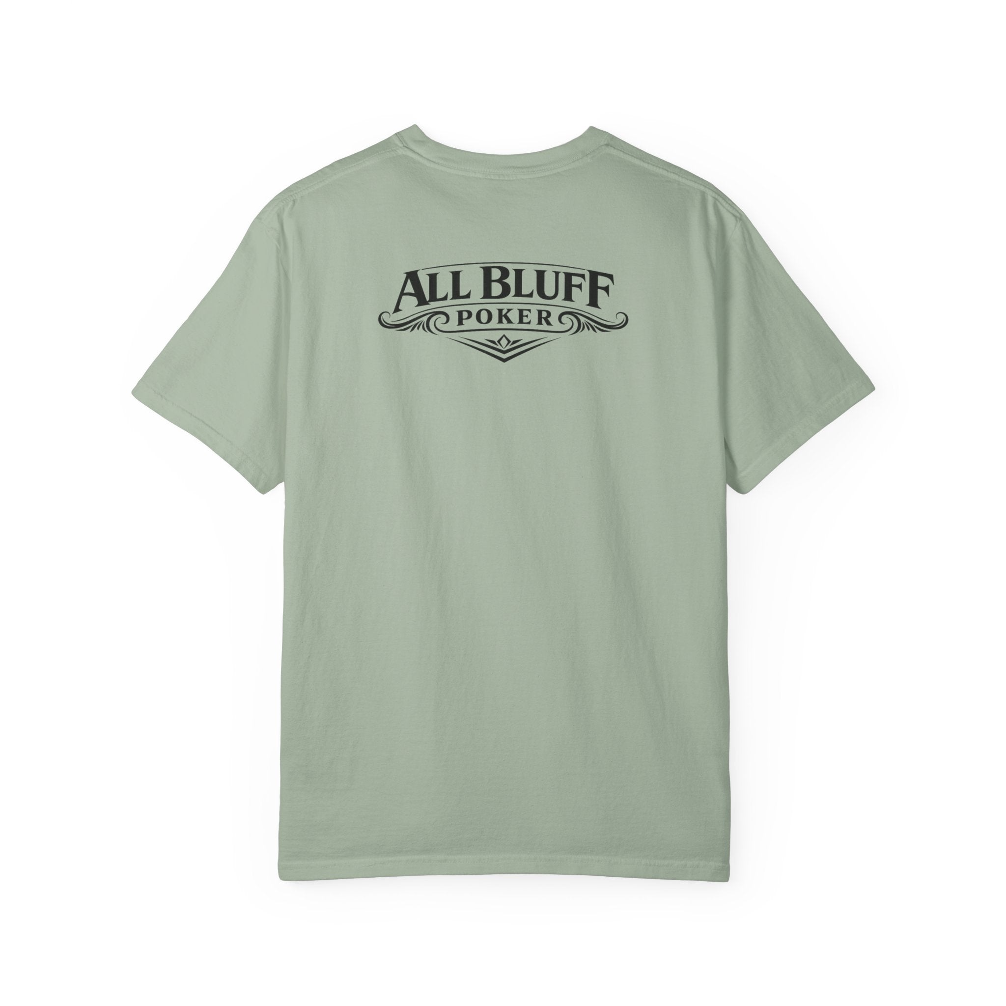 7-2 Style T-Shirt in Bay – Back Flat Lay | All Bluff Poker