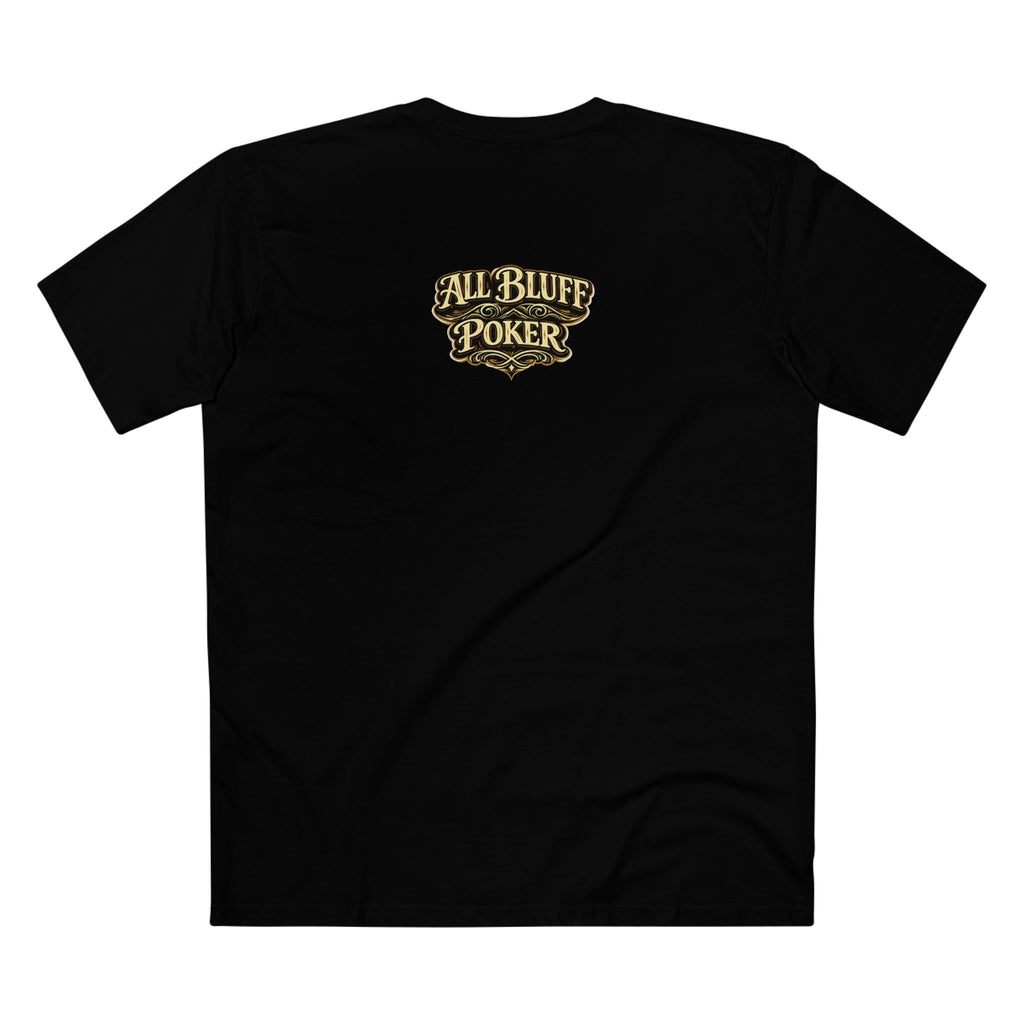 Professional Bluffer T-Shirt in Black – Back Flat Lay | All Bluff Poker