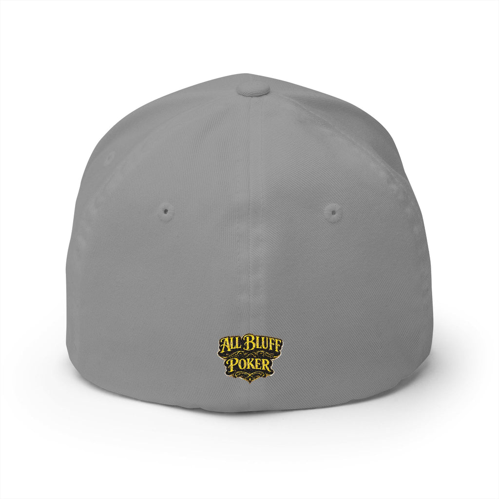7-2 Style Fitted Cap in Grey – Back View | All Bluff Poker