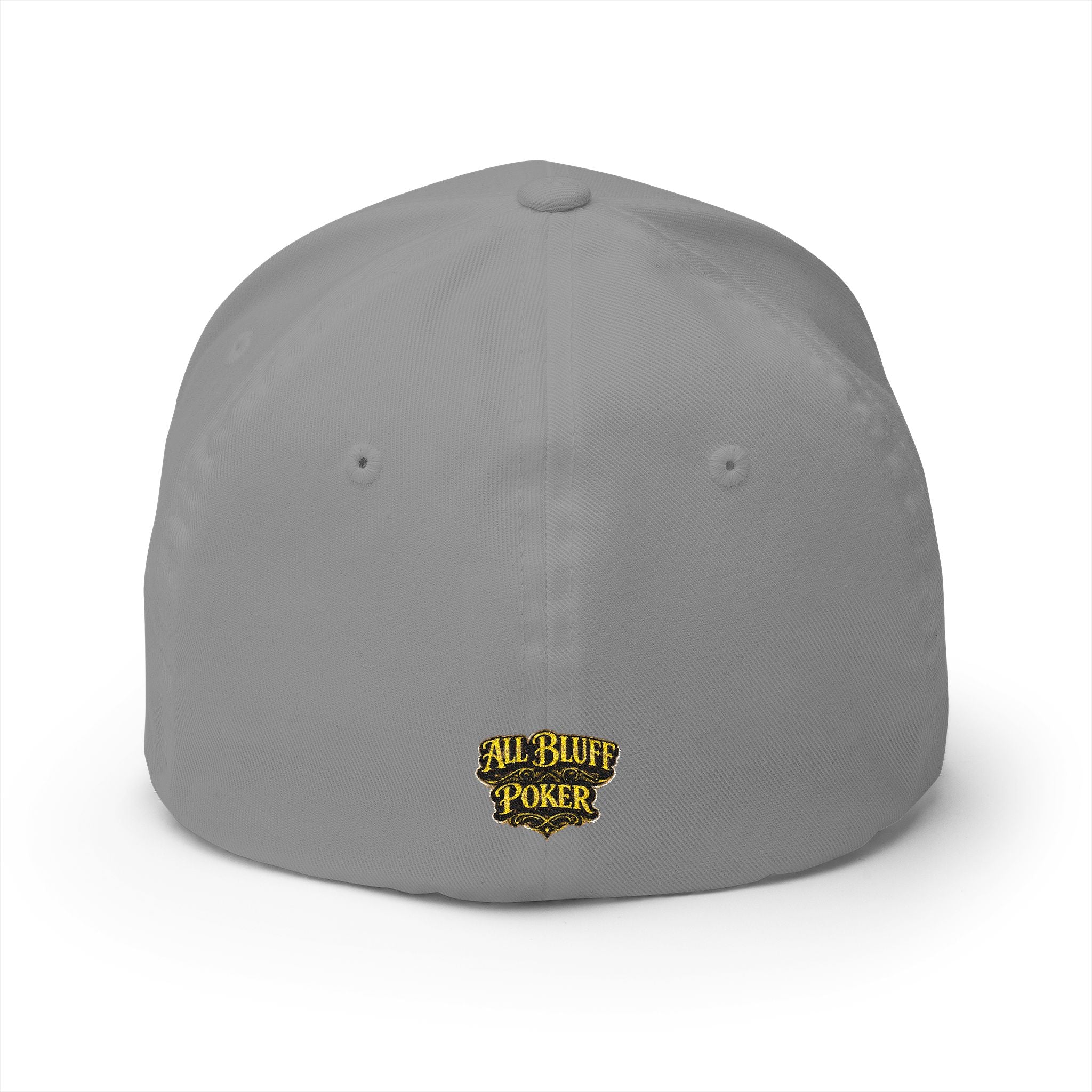 7-2 Style Fitted Cap in Grey – Back View | All Bluff Poker