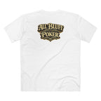 7-2 Style T-Shirt in White – Back Flat Lay | All Bluff Poker