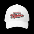Professional Bluffer Fitted Cap in White – Front View | All Bluff Poker