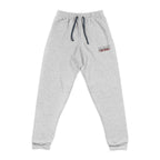 All Bluff No Fear Relaxed Sweatpants in Athletic Heather – Front Flat Lay with Left Leg Embroidery | All Bluff Poker