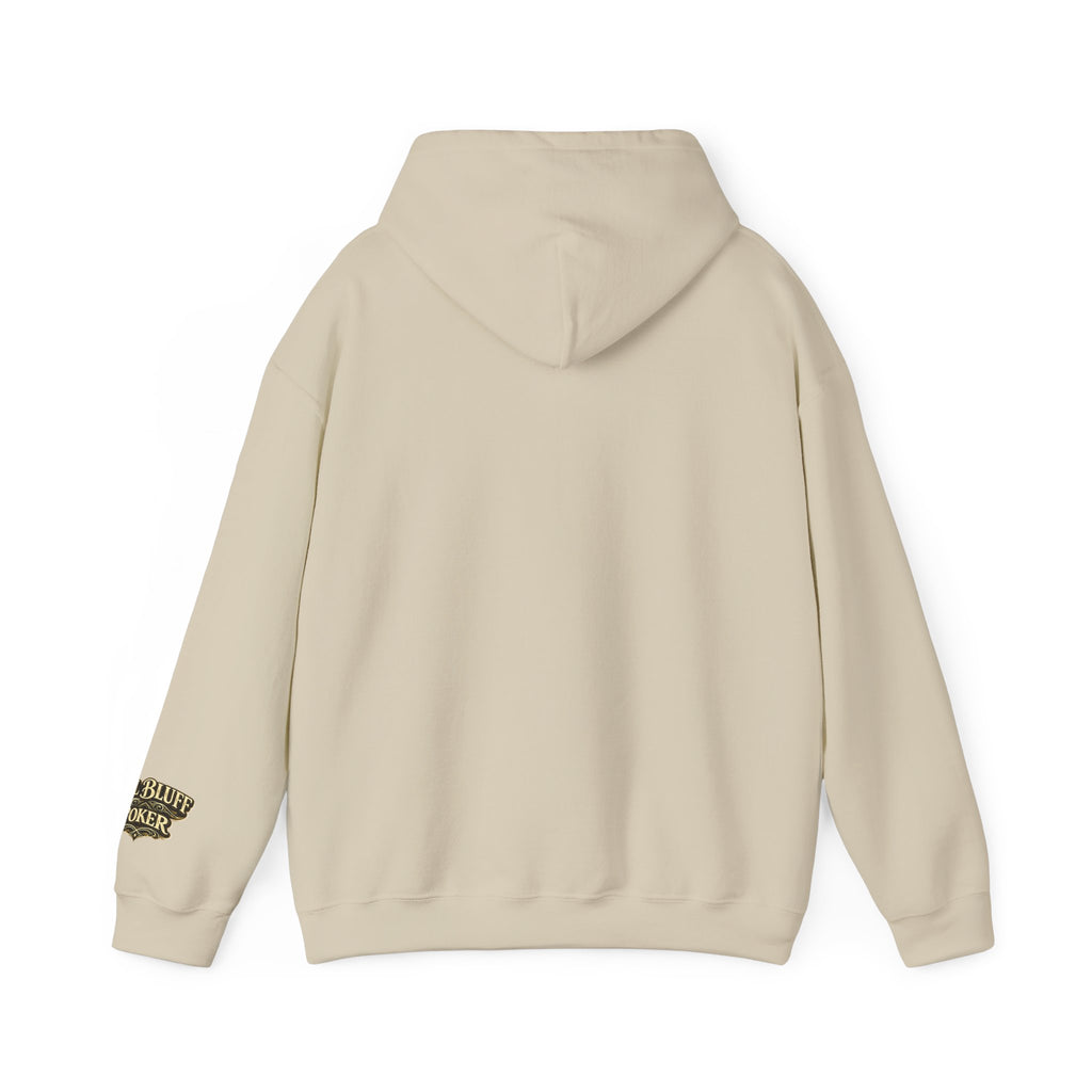 7-2 Style Pullover Hoodie in Sand – Back Flat Lay | All Bluff Poker