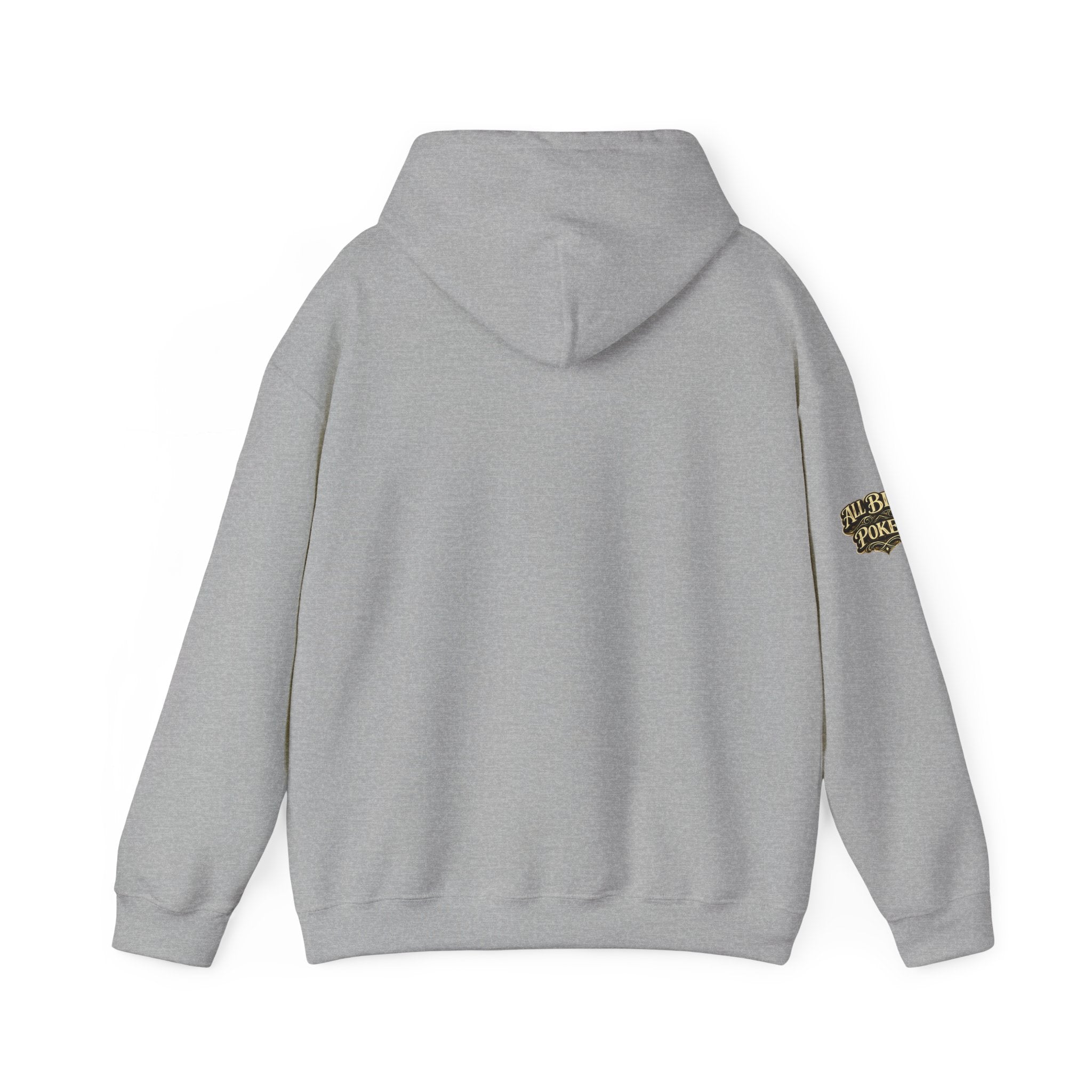 No Balls No Bluff Pullover Hoodie in Sport Grey – Back Flat Lay | All Bluff Poker
