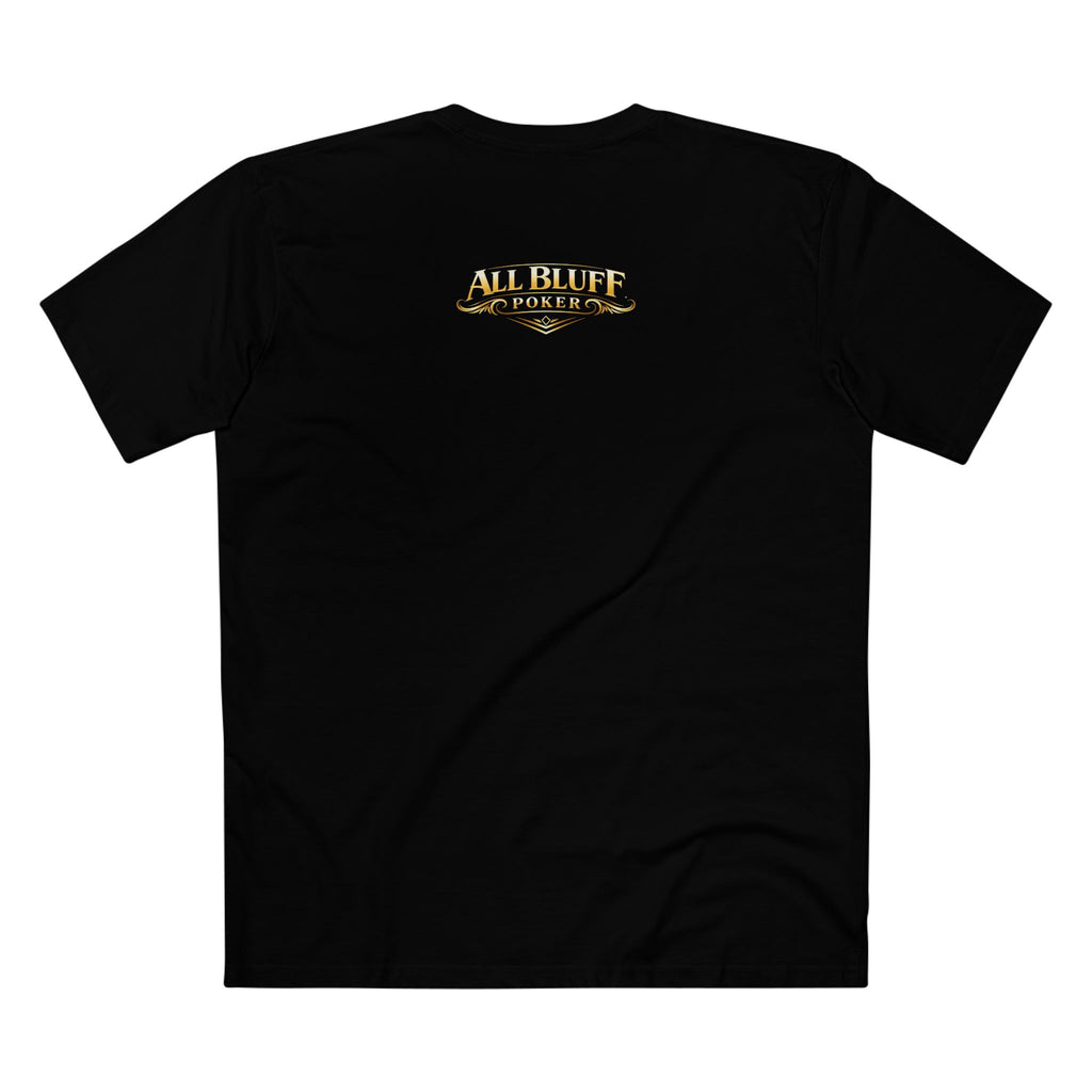 Professional Bluffer T-Shirt in Black – Back Flat Lay | All Bluff Poker