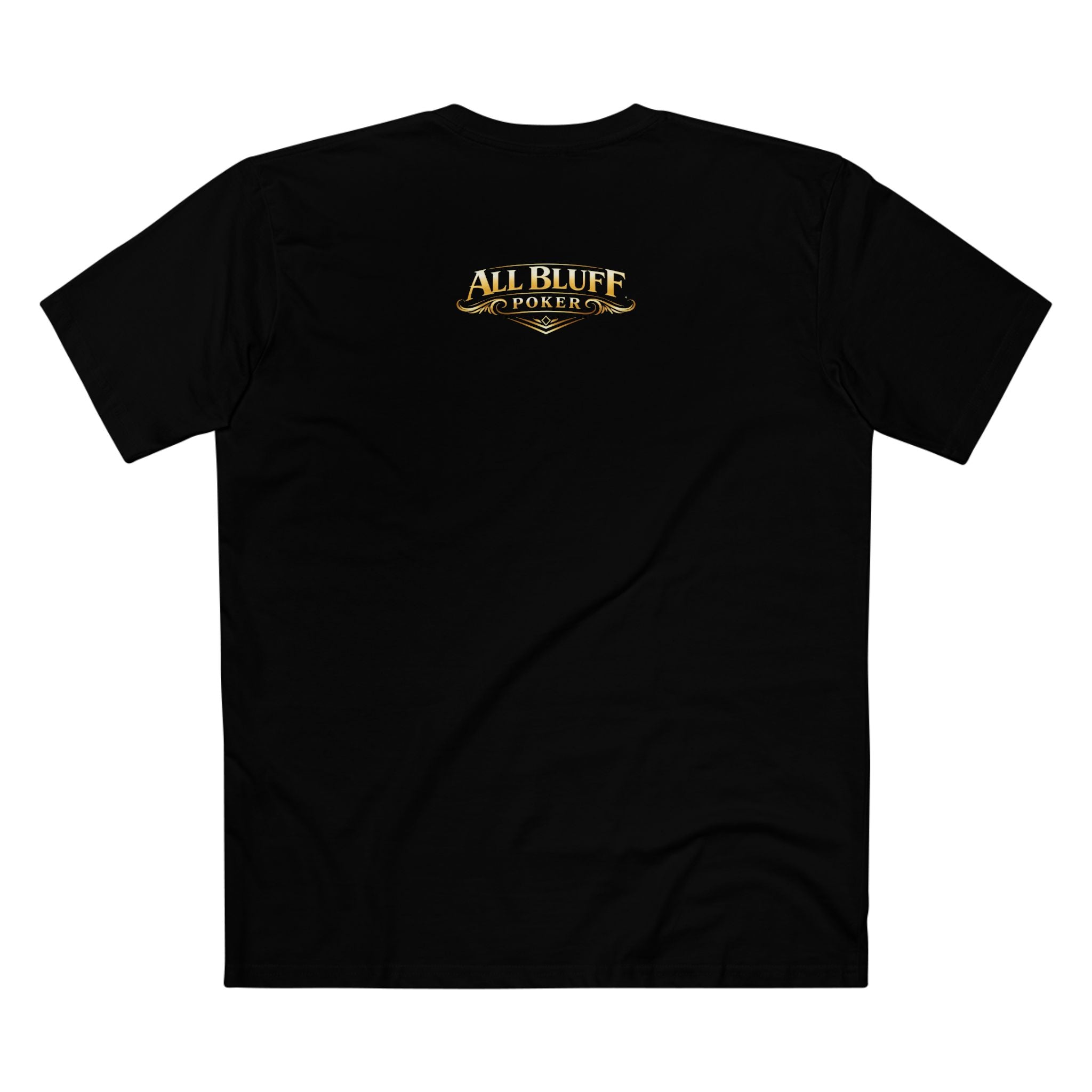 Professional Bluffer T-Shirt in Black – Back Flat Lay | All Bluff Poker