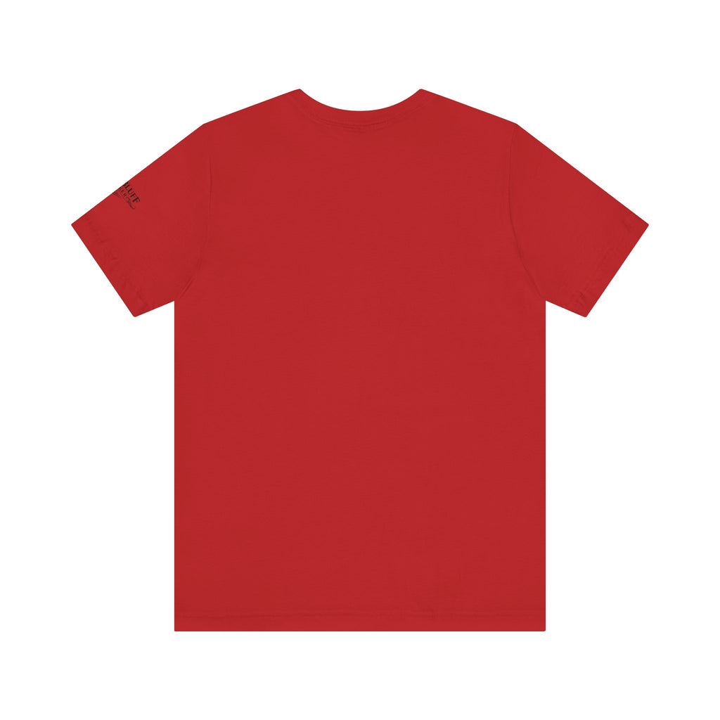 I'm a Bluffer Not a Fighter T-Shirt in Red – Back Flat Lay | All Bluff Poker