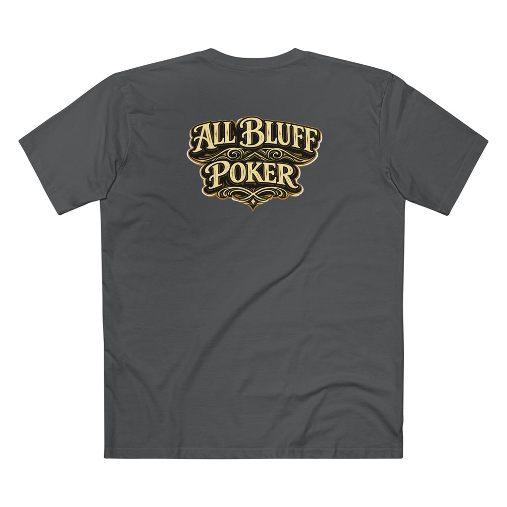7-2 Style T-Shirt in Charcoal – Back Flat Lay | All Bluff Poker