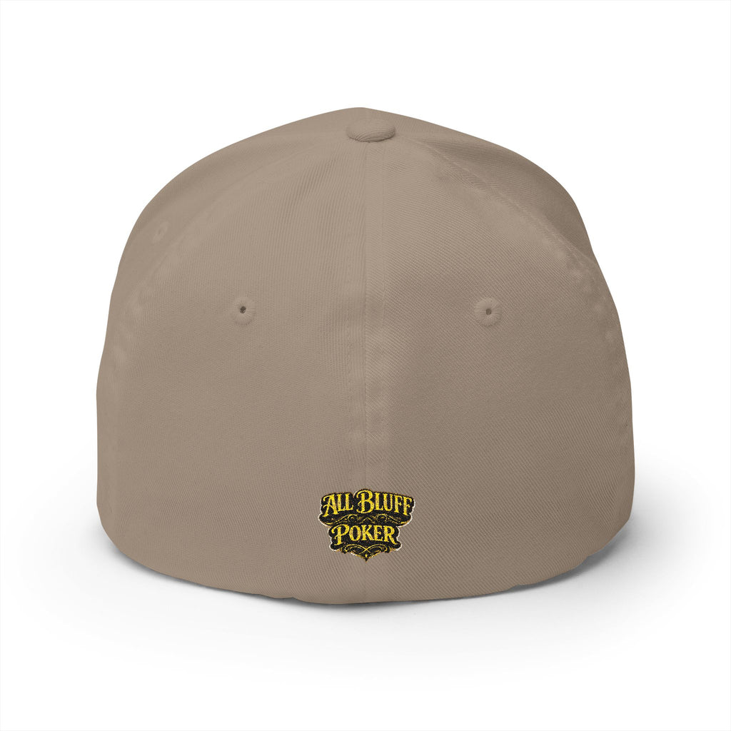 7-2 Style Fitted Cap in Khaki – Back View | All Bluff Poker