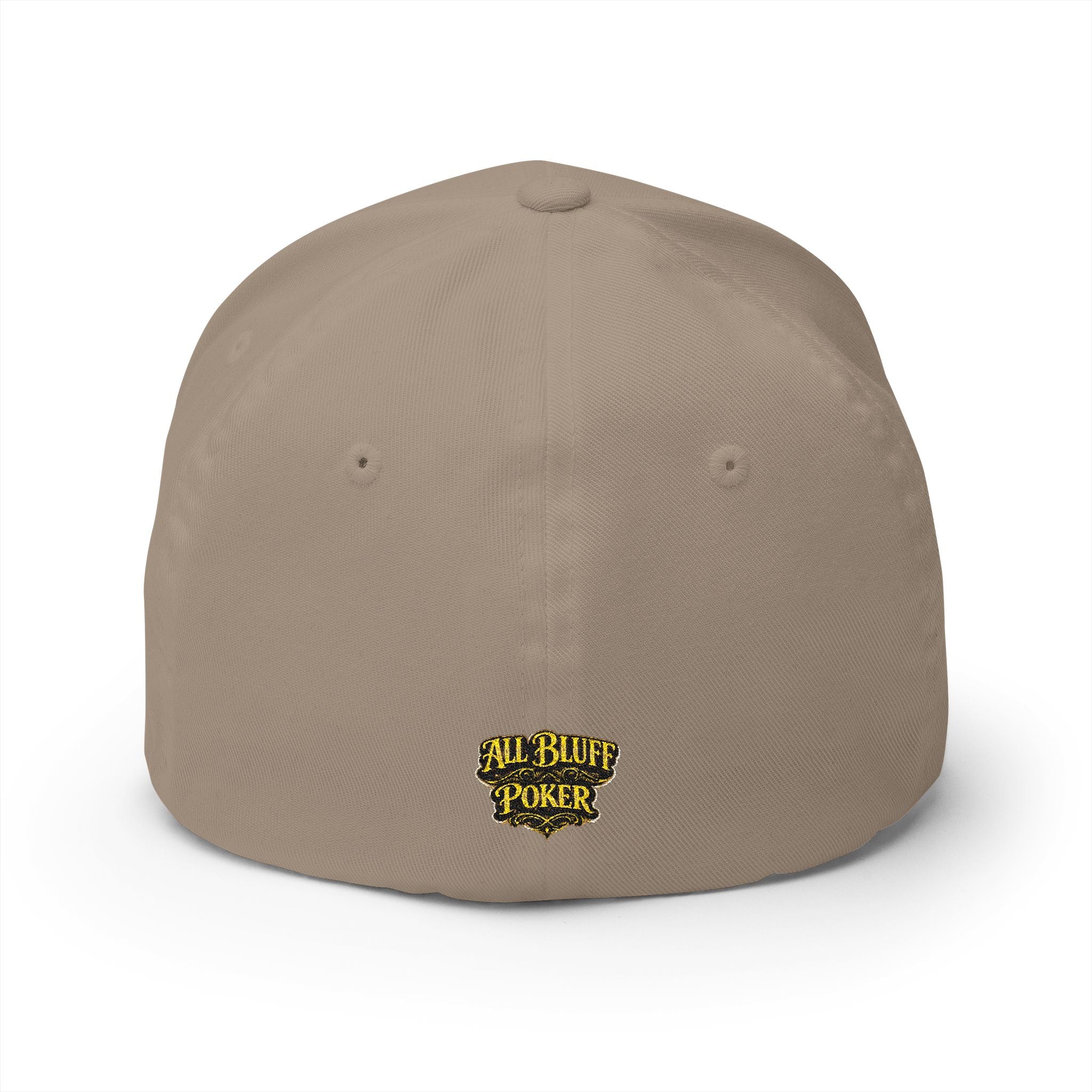 7-2 Style Fitted Cap in Khaki – Back View | All Bluff Poker
