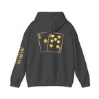 7-2 Style Pullover Hoodie in Dark Heather – Back Flat Lay | All Bluff Poker