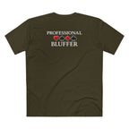 Professional Bluffer T-Shirt in Army – Back Flat Lay | All Bluff Poker