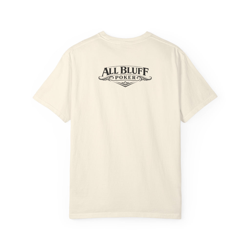 7-2 Style T-Shirt in Ivory – Back Flat Lay | All Bluff Poker