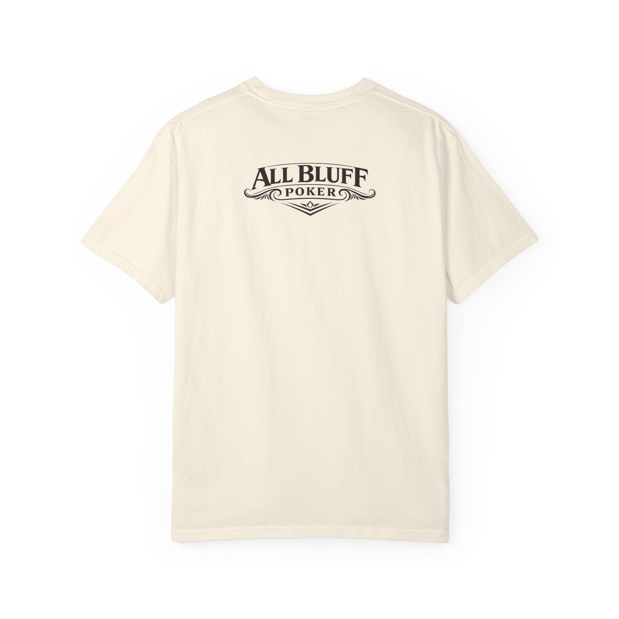 7-2 Style T-Shirt in Ivory – Back Flat Lay | All Bluff Poker