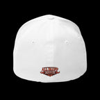 Professional Bluffer Fitted Cap in White – Back View | All Bluff Poker