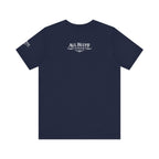 All Bluff No Fear T-Shirt in Navy – Back Flat Lay | All Bluff Poker