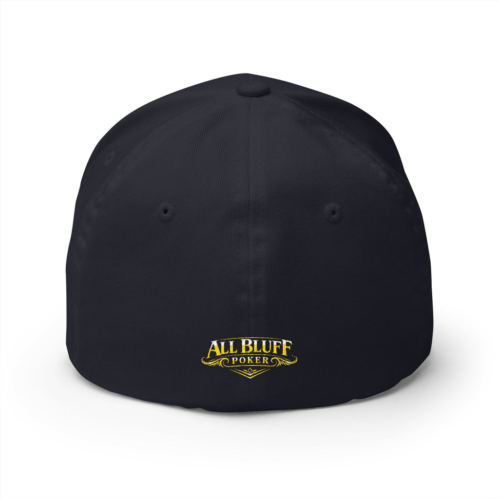 All Bluff Poker Fitted Cap in Dark Navy – Back View | All Bluff Poker