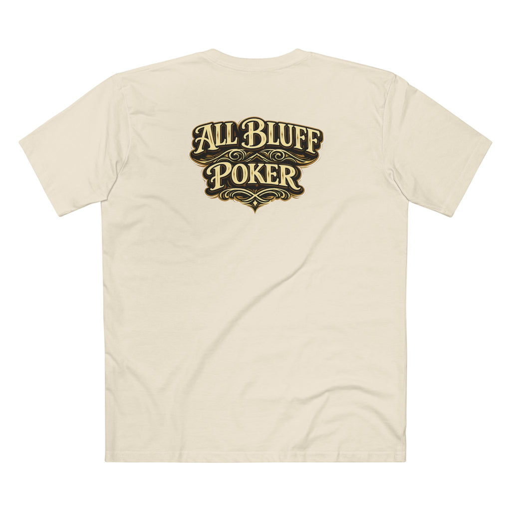 7-2 Style T-Shirt in Natural – Back Flat Lay | All Bluff Poker