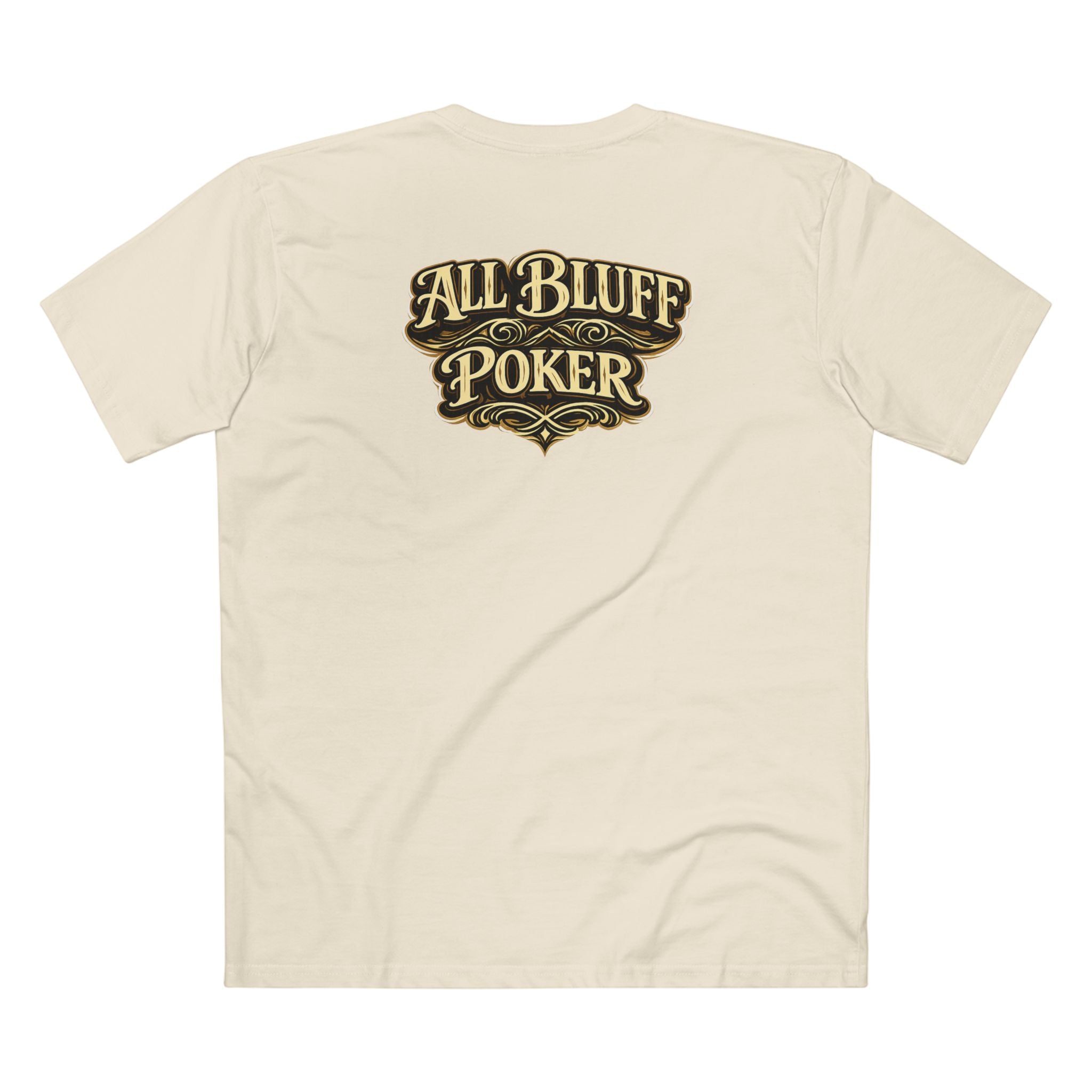 7-2 Style T-Shirt in Natural – Back Flat Lay | All Bluff Poker