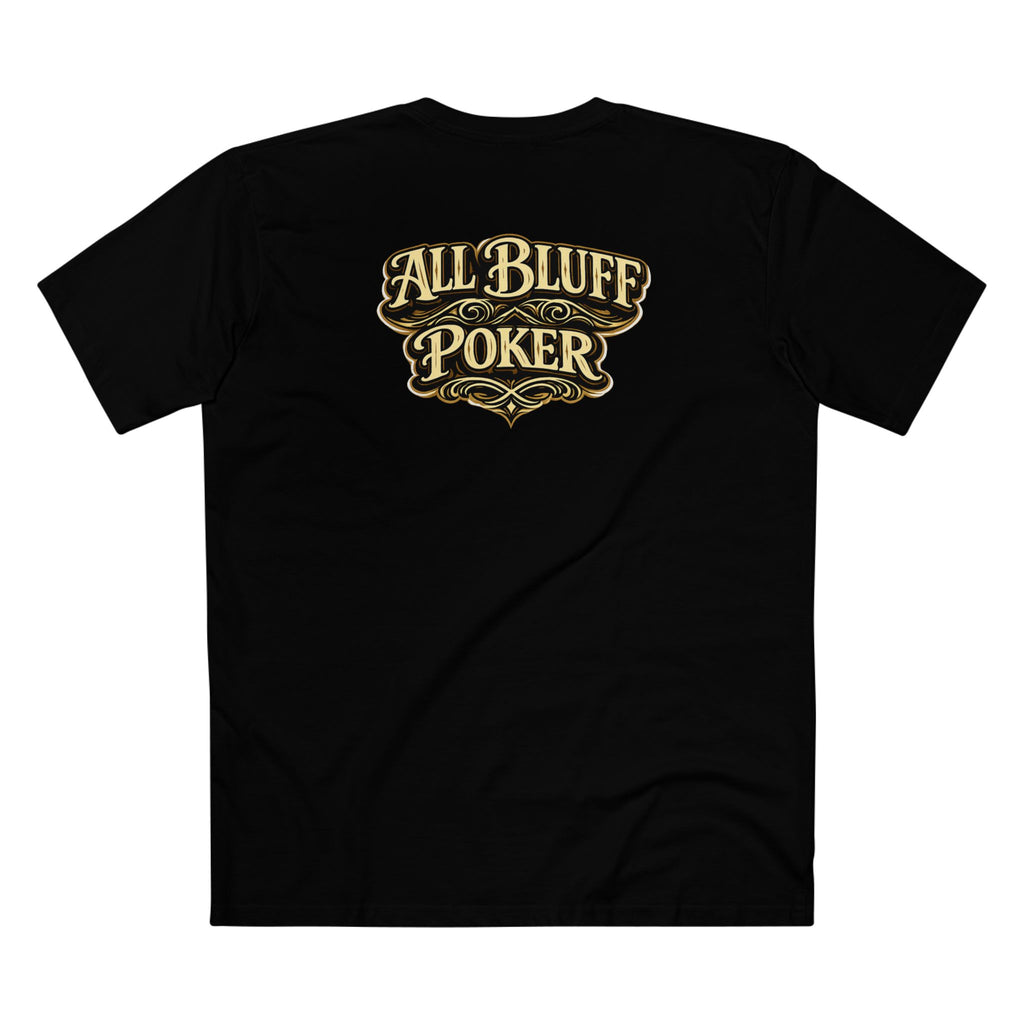 7-2 Style T-Shirt in Black – Back Flat Lay | All Bluff Poker