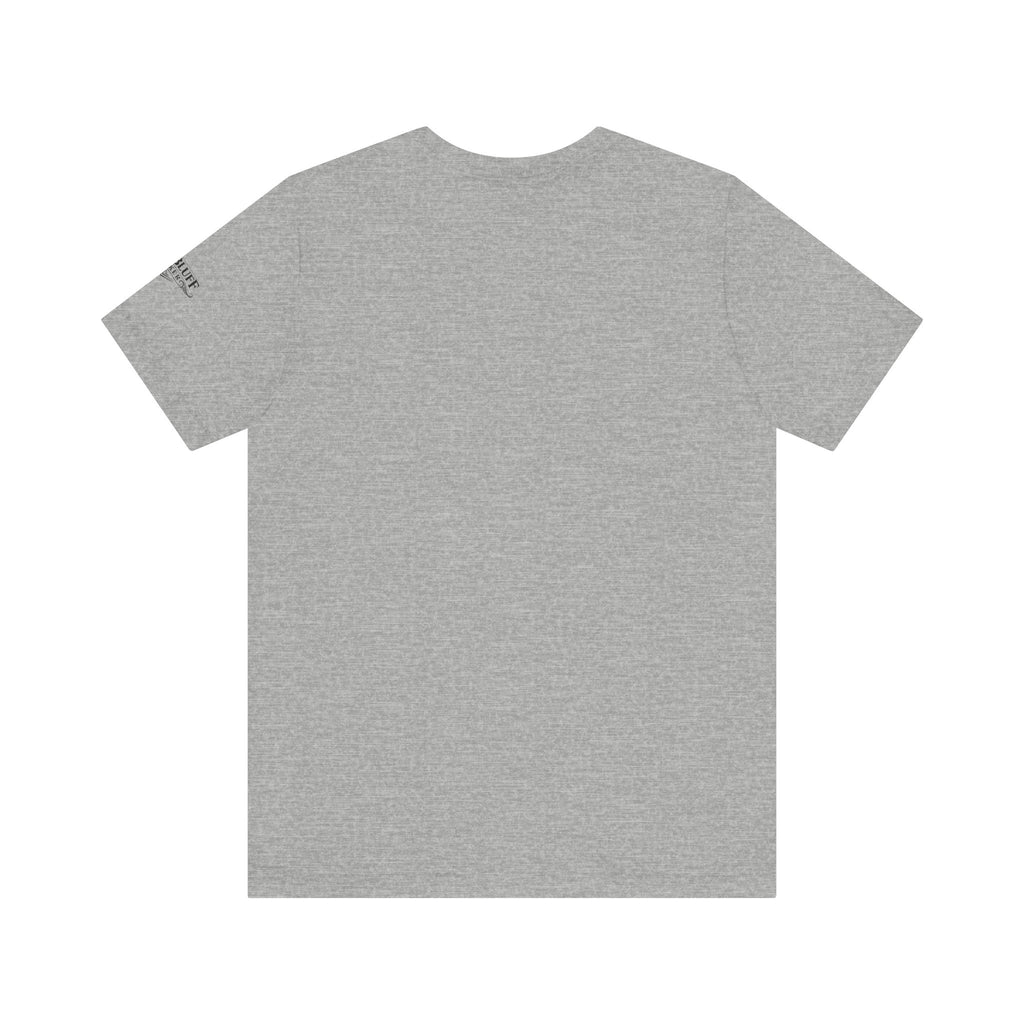 I'm a Bluffer Not a Fighter T-Shirt in Athletic Heather – Back Flat Lay | All Bluff Poker