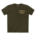 All Bluff Poker T-Shirt in Army – Front Flat Lay | All Bluff Poker